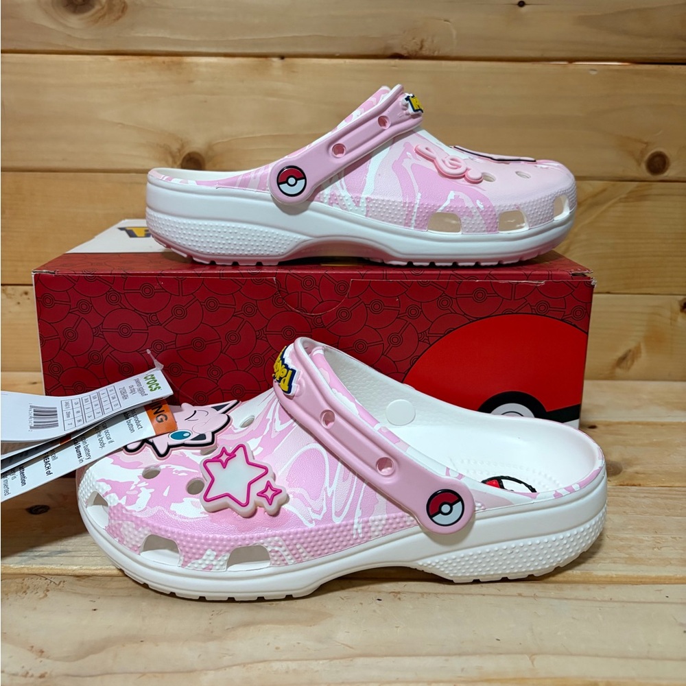 New Crocs Pokemon Jigglypuff Classic Clog Star Light up LE /  Kids 6 / W 8 - Picture 2 of 9